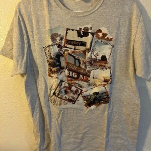 Jerzees Cowboy Graphic Gray T-Shirt
